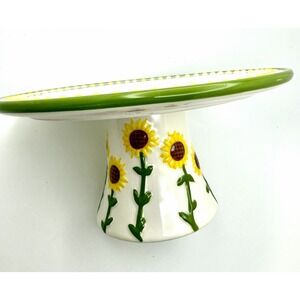 Small Sunflowers Ceramic Cake Stand (7"x3.25") Lang by Design